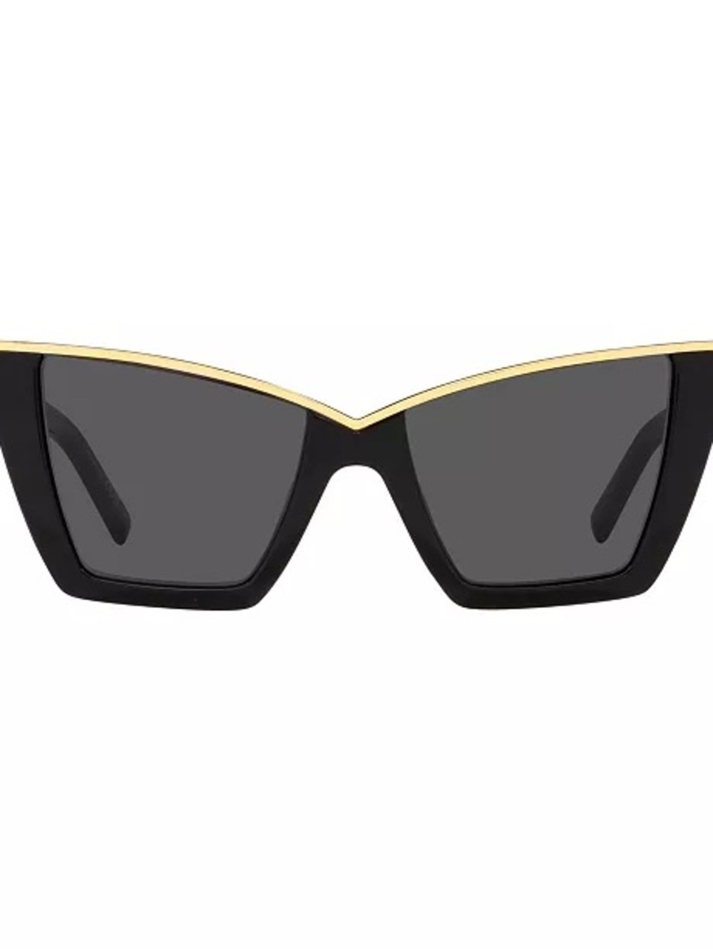 Saint Laurent Black and Gold Cat-Eye Sunglasses - Picture 2 of 9